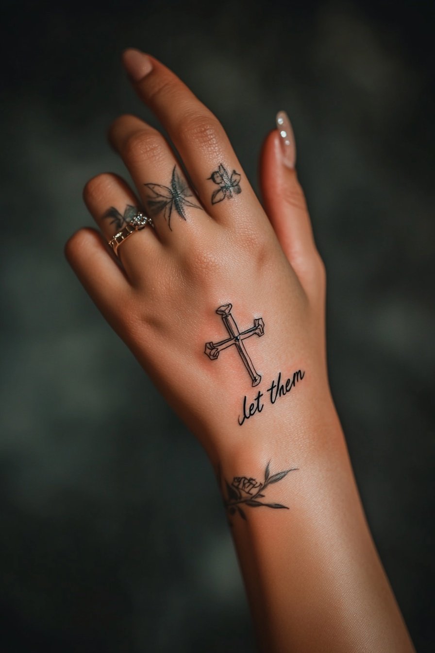 A photo of a hand with great nail art. The person