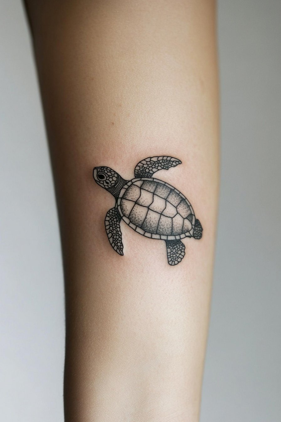 Tattoo on the wrist of an arm small turtle tattoo s 5